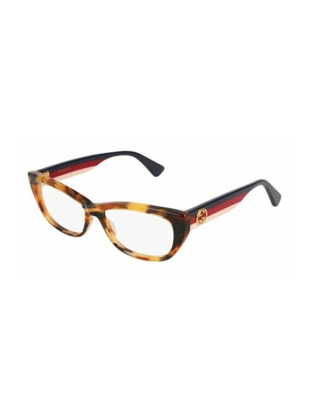 GUCCI Havana Sylvie Blue Red Stripe Logo Optical Eyeglasses GG0277O 004 54mm